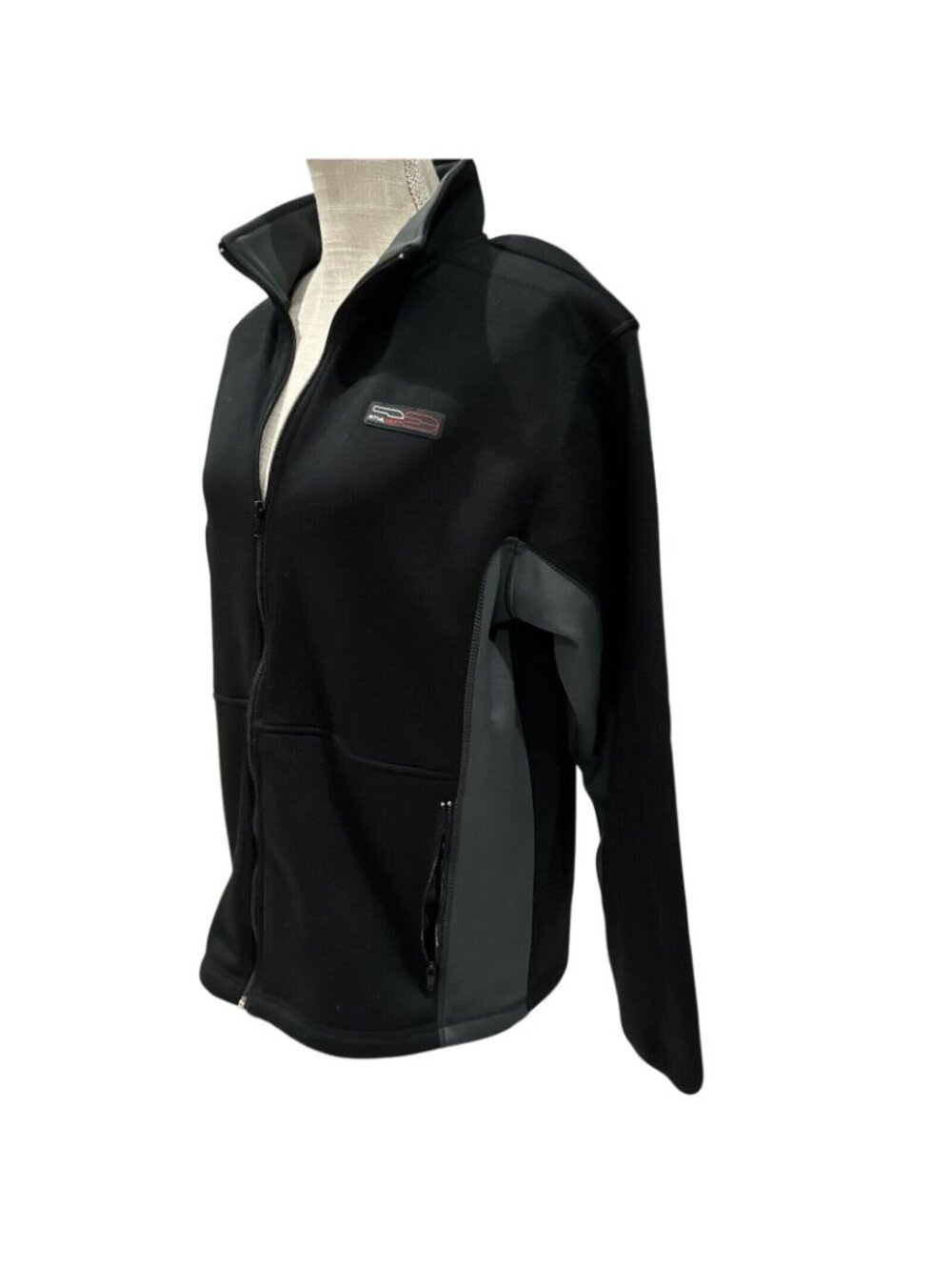 Cherokee Mens Black & Gray Zip-Up Fleece Jacket XL - Picture 2 of 8